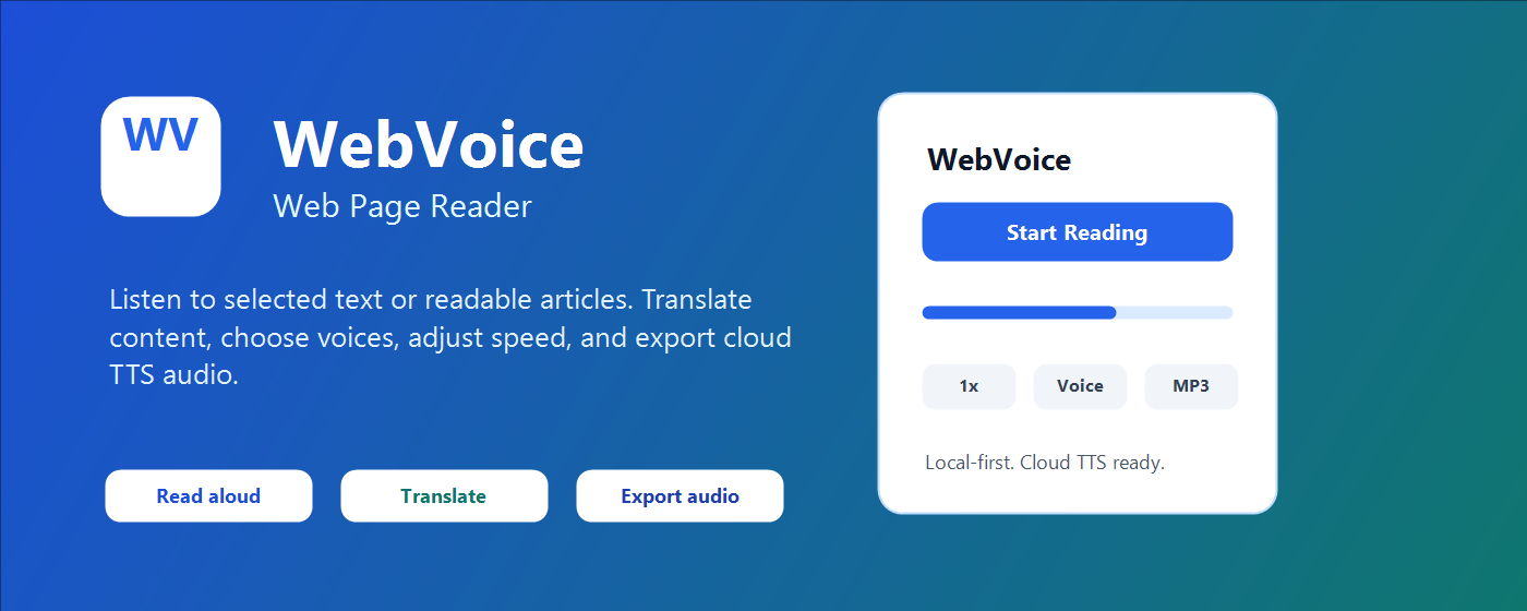 WebVoice reading and translation experience